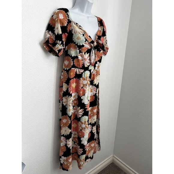 New Roxy Summertime Feeling Floral Midi Dress Size M - Picture 3 of 10
